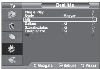 SAMSUNG LE32A450 - Az aktuális idő beállításá és megjelenítésé - 1