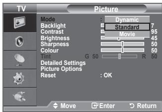 SAMSUNG LE32A450 - Izberete lahko vrsto slike, ki njabolj ustreza vašim zahtevam. - 2
