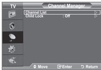 SAMSUNG LE32A450 - Z upraviteljem kanalov lahko priročno zaklepate ali dodajate kanale. - 2