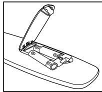 SAMSUNG LE32A450 - Elemek behelyezése a távirányítóba - 2