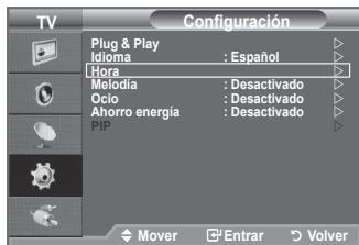 SAMSUNG LE32A450 - Ajuste y visualización de la hora actual - 1