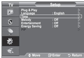 SAMSUNG LE32A450 - Setting and Displaying the Current Time - 1