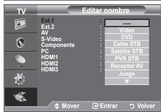 SAMSUNG LE32A450 - Ediciones de los nombres de fuentes de entrada - 2