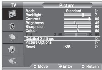 SAMSUNG LE32A450 - Konfiguracija podrobnih nastavitev slike - 1