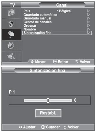 SAMSUNG LE32A450C2 - Utilice la sintonización fina para ajustar manualmente un determinado canal a fin de que la recepción sea óptima. - 1
