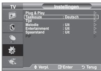 SAMSUNG LE32A450C2 - Wanneer u de TV voor het eerst gebruikt, moet u de taal selecteren voor het weergeven van menu's en aanwijzingen. - 1