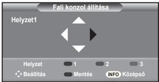 Fali konzol állítása Helyzet1 Helyzet 1 2 3 Beállítás Mentés INFO Középső