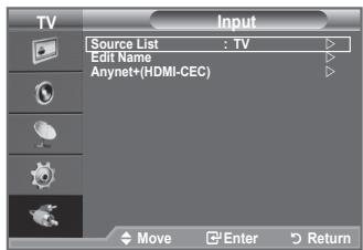 SAMSUNG LE32A450C2 - Izbirate lahko med zunanjimi viri, ki so priključeni na vhodne vtičnice TV. - 1