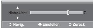 Hinter.Licht 7 Navig. Einstellen Zurück