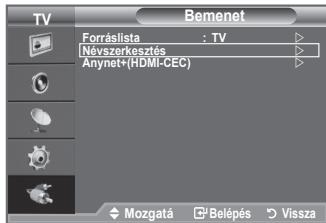 TV Bemenet Forráslista : TV Névserkesztés Anynet+(HDMI-CEC) Mozgatá Belépés Vissza