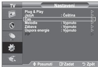 TV Nastavení Plug & Play Jazyk : Čeština Cas Melodie : Vypnuto Zábava : Vypnuto Uspora energie : Vypnuto PIP Posunutí Zadat Zpět