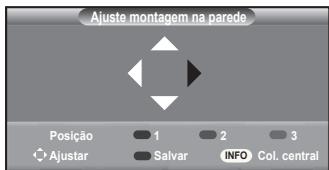 Ajuste montagem na parede Posição 1 2 3 Ajustar Salvar INFO Col. central