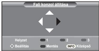 Fali konzol állítása Helyzet 1 2 3 Beállítás Mentés INFO Középső