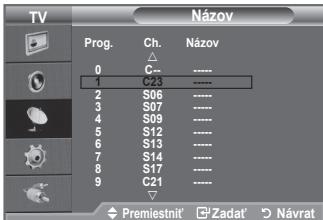 TV Názov Prog. Ch. Názov 0 C= 2 S06 3 S07 4 S09 5 S12 6 S13 7 S14 8 S17 9 C21 Premiestnít' 'Zadat' Návrat