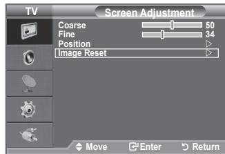 Screen Adjustment Coarse 50 Fine 34 Position Image Reset Move Enter Return