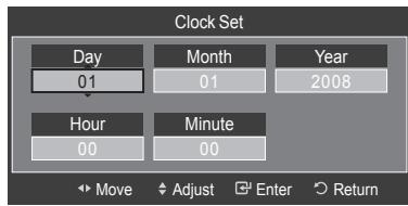SAMSUNG LE32A466C2M - Option 1: Setting the Clock Manually - 5
