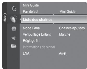 SAMSUNG LE32A466C2M - Utilisation des boutons de couleur de la télécommande dans la liste des chaînes - 2