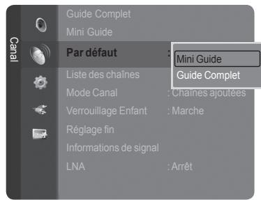 SAMSUNG LE32A466C2M - Configurer le Guide par défaut - 2