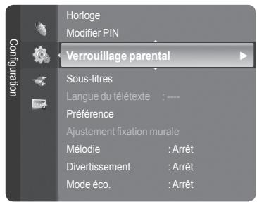 SAMSUNG LE32A466C2M - Configuration du contrôle parental - 1