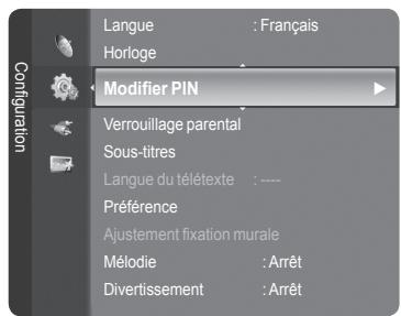 SAMSUNG LE32A466C2M - Réglage de votre numéro d'identification personnel (NIP) - 1