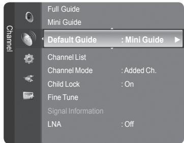 SAMSUNG LE32A466C2M - Setting the Default Guide - 1