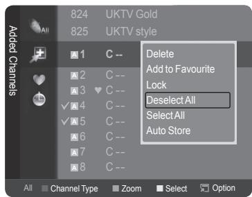 SAMSUNG LE32A466C2M - Selecting and Deselecting All Channels - 1