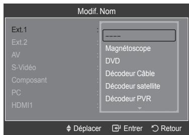 SAMSUNG LE32A466C2M - Modification du nom de la source d'entrée - 2