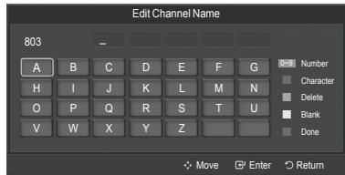 SAMSUNG LE32A466C2M - Edit Channel Name-Analogue - 3