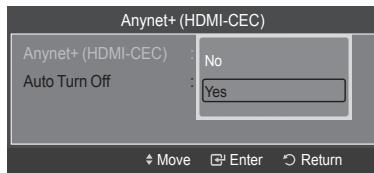 SAMSUNG LE32A466C2M - Setting an Anynet ^+ Device to turn Off Automatically when the TV is Turned Off - 1