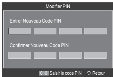 SAMSUNG LE32A466C2M - Réglage de votre numéro d'identification personnel (NIP) - 3
