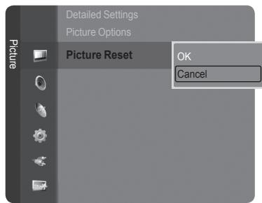 SAMSUNG LE32A466C2M - Resetting the Picture Settings to the Factory Defaults - 1