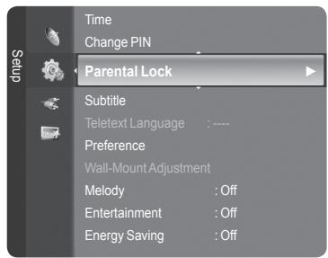 SAMSUNG LE32A466C2M - Setting up the Parental Lock - 1
