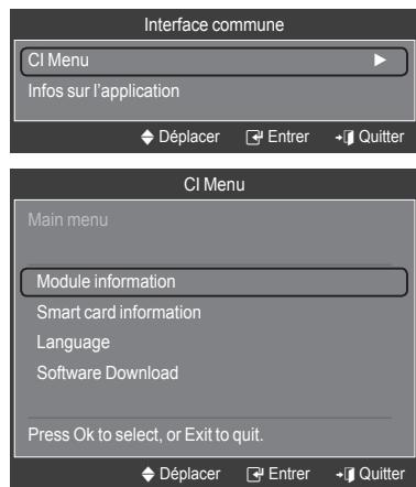SAMSUNG LE32A466C2M - Sélection du Menu CI (Interface commune) - 2