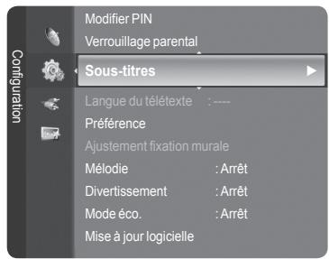 SAMSUNG LE32A466C2M - Configuration des sous-titres - 1