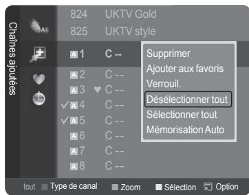 SAMSUNG LE32A466C2M - Sélection et désélection de toutes les chaînes - 1