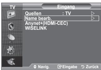 SAMSUNG LE32A553 - Vergeben Sie für die an die Eingangsbuchsen angeschlossenen Geräte Namen, um die Auswahl der Signalquelle zu vereinfachen. - 1