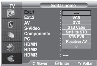 SAMSUNG LE32A553 - Editor os nomes das fontes de entrada - 2