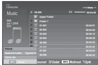 SAMSUNG LE32A553 - Používáni geznamu MP3 - 2