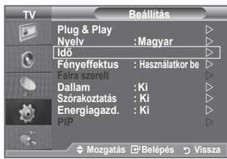 SAMSUNG LE32A553 - Az aktuális idő beállításá és megjelenítésé - 1