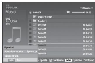 SAMSUNG LE32A553 - Utilizzo dell'elenco MP3 - 2