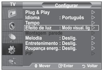 SAMSUNG LE32A553 - Configurar o Efeito de luz (consoante o Modelo) - 1