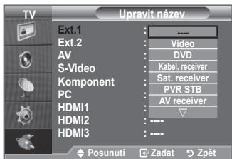 SAMSUNG LE32A553 - Uprava názvů vstupních zdrojure - 2