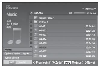 SAMSUNG LE32A553 - Používanie zoznamu MP3 súborov - 2