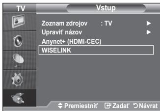 SAMSUNG LE32A553 - Funkcie tlacidiel na dialkovom ovladači v menu WISELINK - 1