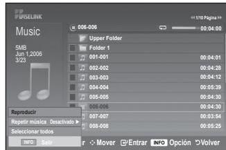 SAMSUNG LE32A553 - Utilización de la lista de ARCHivos MP3 - 2
