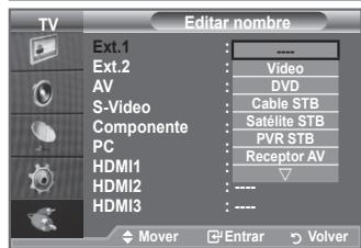 SAMSUNG LE32A553 - Dé un nombre al disposativo conectado en las tiomas de entrada; de esta manière sera más fácil selectionar el disposativo de entrada. - 2