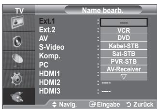 SAMSUNG LE32A553 - Vergeben Sie für die an die Eingangsbuchsen angeschlossenen Geräte Namen, um die Auswahl der Signalquelle zu vereinfachen. - 2