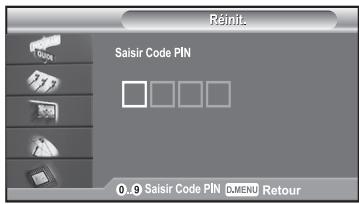 Reinif. Saisir Code PIN 0.9 Saisir Code PIN DMENU Retour
