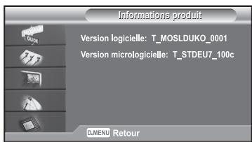 Informations produit Version logicielle: T_MOSLDUKO_0001 Version micrologicielle: T_STDEU7_100c D.MENI Retour