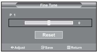 Fine Tune P 1 0 Reset Adjust Save Return